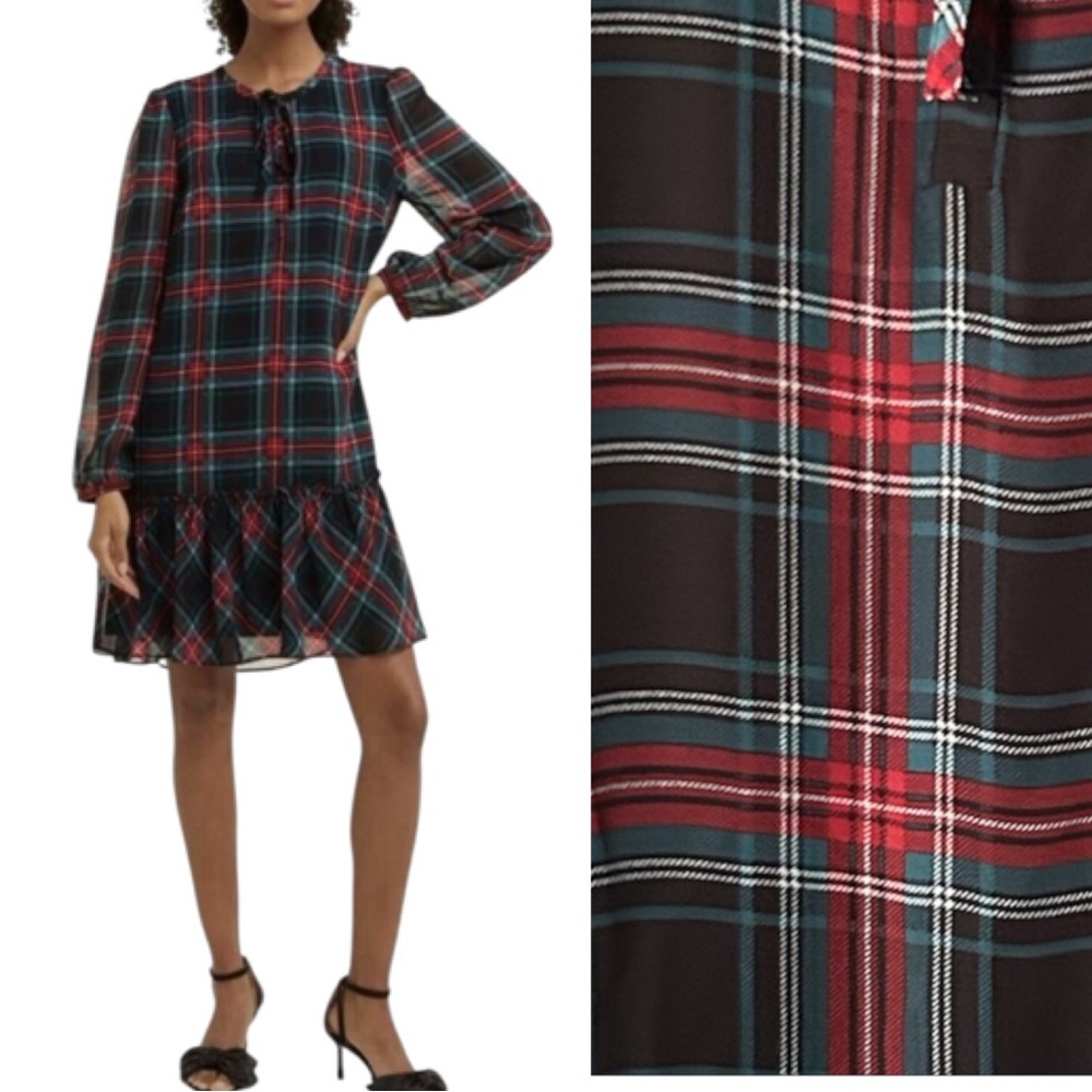 Draper James plaid Drop Waist Roseanne Dress L